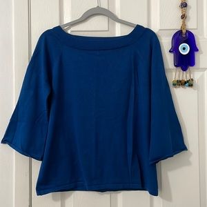 Chicos Bell Sleeve Sweater Midnight Blue Size M/L Perfect Condition
